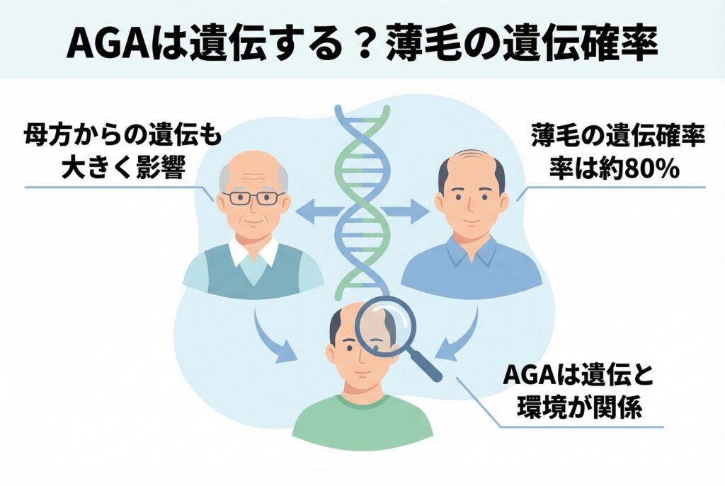 AGAは遺伝する？薄毛の遺伝確率と仕組み