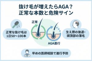 抜け毛が増えたらAGA？正常な本数と危険サイン