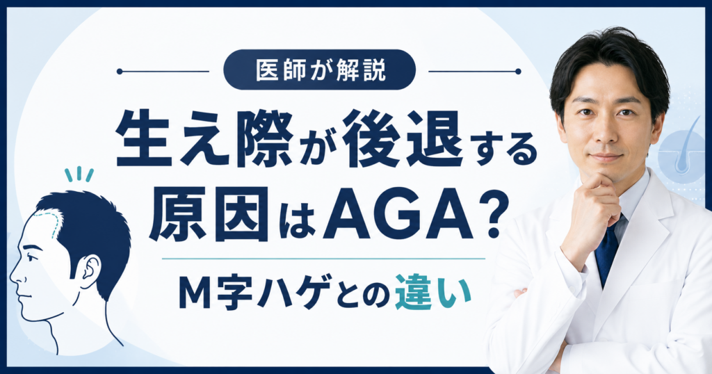 生え際が後退する原因はAGA？M字ハゲとの違い