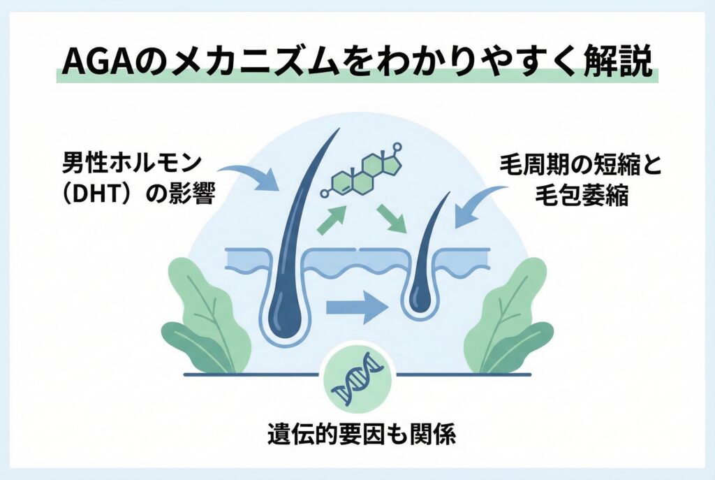 AGAのメカニズムと薄毛が進行する仕組み