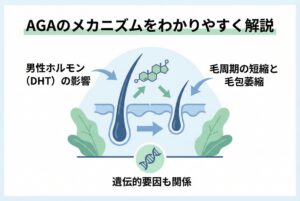 AGAのメカニズムと薄毛が進行する仕組み
