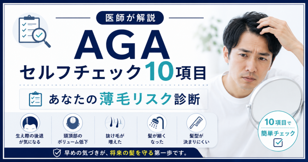 AGAセルフチェック10項目｜薄毛リスク診断