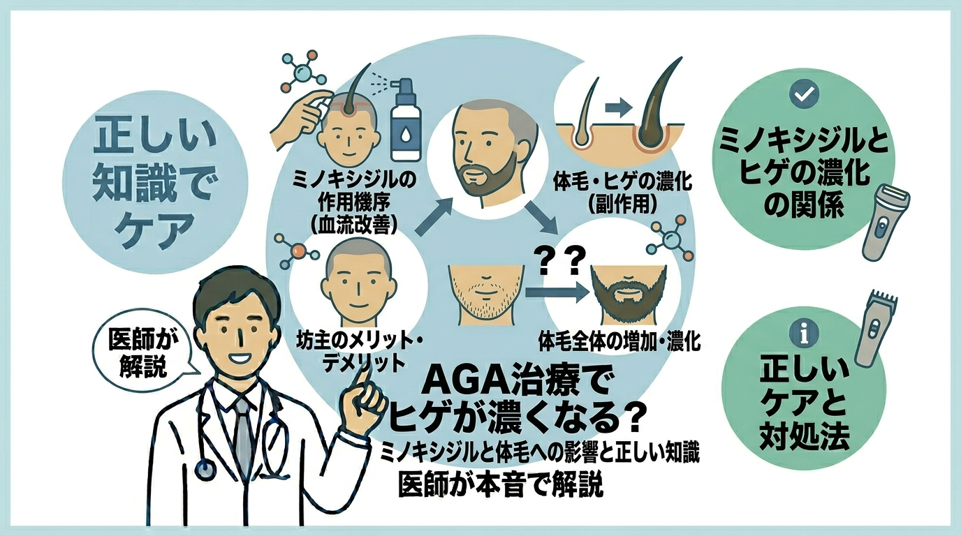 AGA治療とヒゲが濃くなる関係