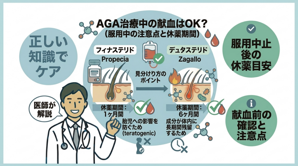 AGA治療中の献血とフィナステリド・デュタステリドの注意点