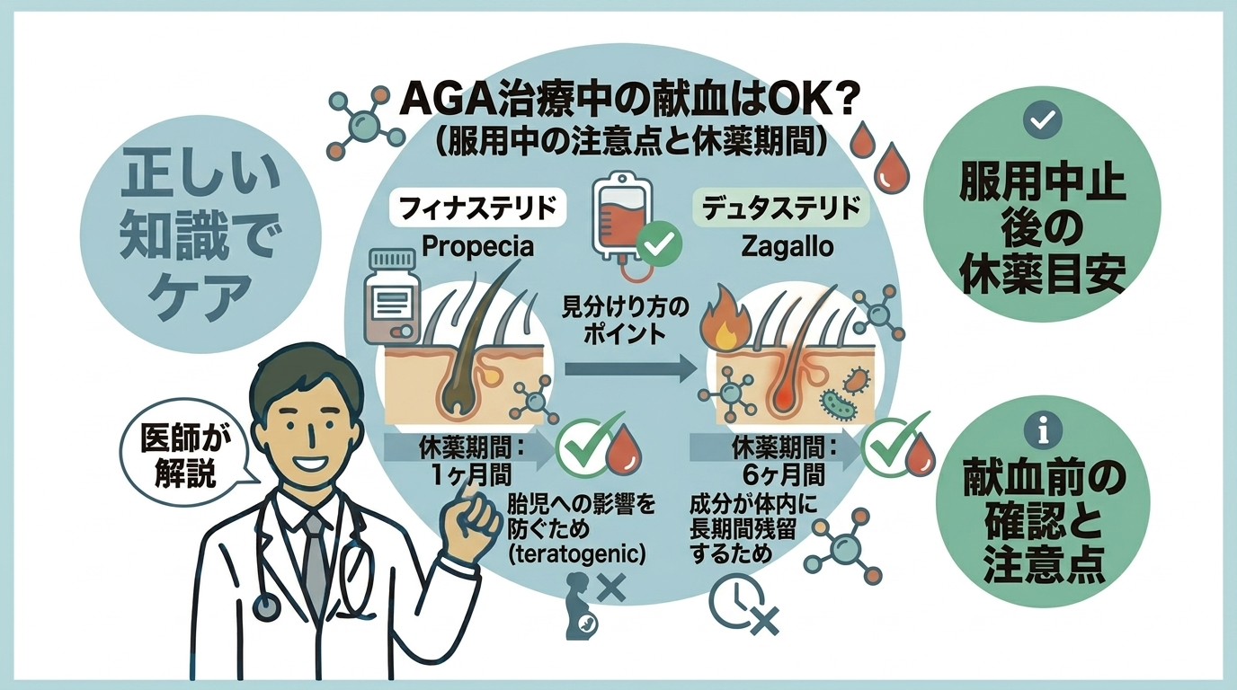 AGA治療中の献血とフィナステリド・デュタステリドの注意点
