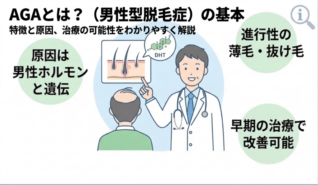 AGAとは 男性型脱毛症の原因と治療