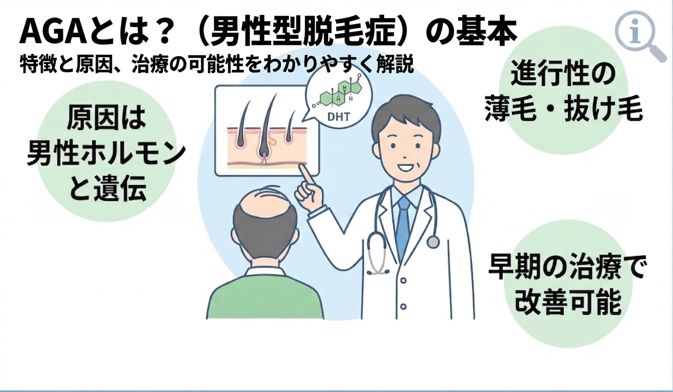 AGAとは 男性型脱毛症の原因と治療