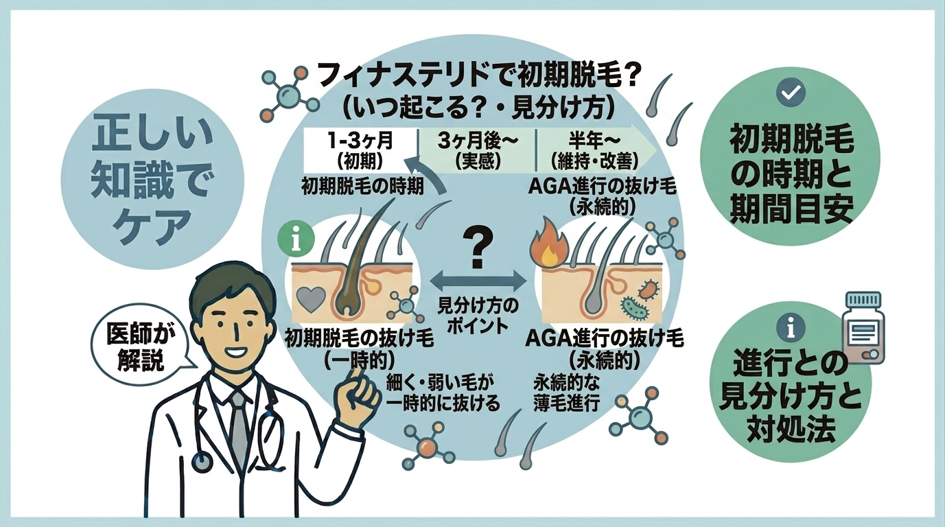 フィナステリドの初期脱毛と抜け毛の見分け方