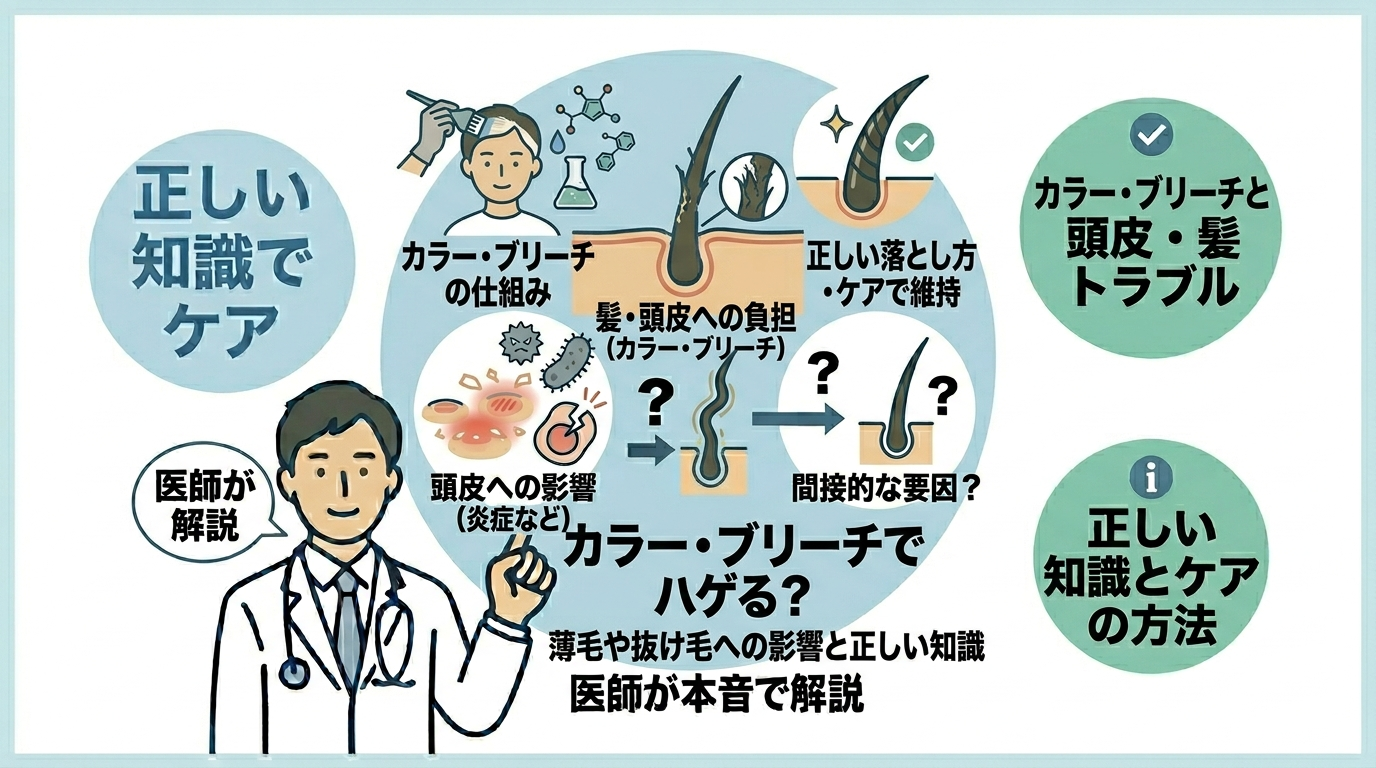 カラーとブリーチによる薄毛や抜け毛への影響