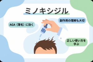 ミノキシジルによるAGA治療のイメージ