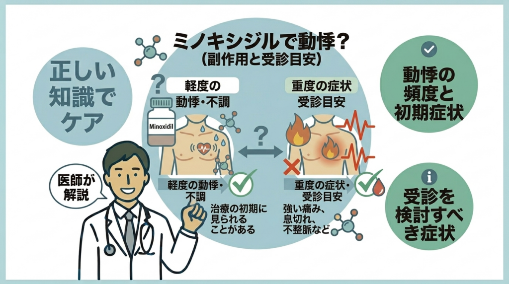 ミノキシジルによる動悸と副作用の受診目安