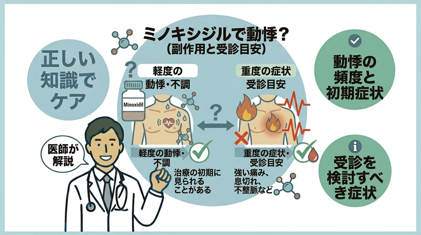 ミノキシジルによる動悸と副作用の受診目安