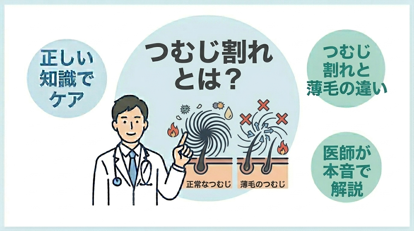 つむじ割れと薄毛の違い